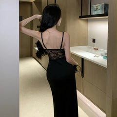Schwarze Spitzen -Prom -Kleider Frauen Körperkleid Kleider Abendparty Club Fashion Frühlingskleider