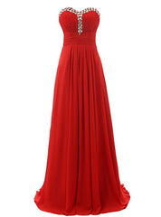 A-Line Sweetheart Neck Chiffon Floor Length Bridesmaid Dress