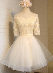 Adorable Knee Length Tulle with Lace Applique Party Dress Outfits For Girls, Homecoming Dress