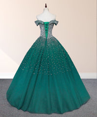 Emerald Green Sequin Prom Dresses Beaded Quinceanera Dresses