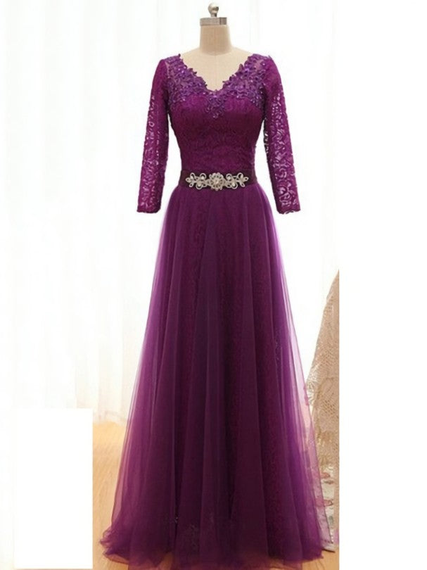 Fashionable Long Sleeves Floor-Length Mother of the Bride Dress