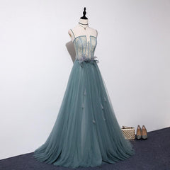 Lovely Green Tulle Lace Top Long Strapless Handmade Prom Dress Outfits For Girls,Tulle Evening Dress Outfits For Women Party Dress