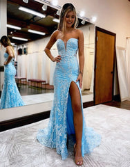 Mermaid Sweetheart Lace Prom Dress with Detachable Sleeves