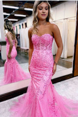 Mermaid Sweetheart Tulle Lace Prom Dress