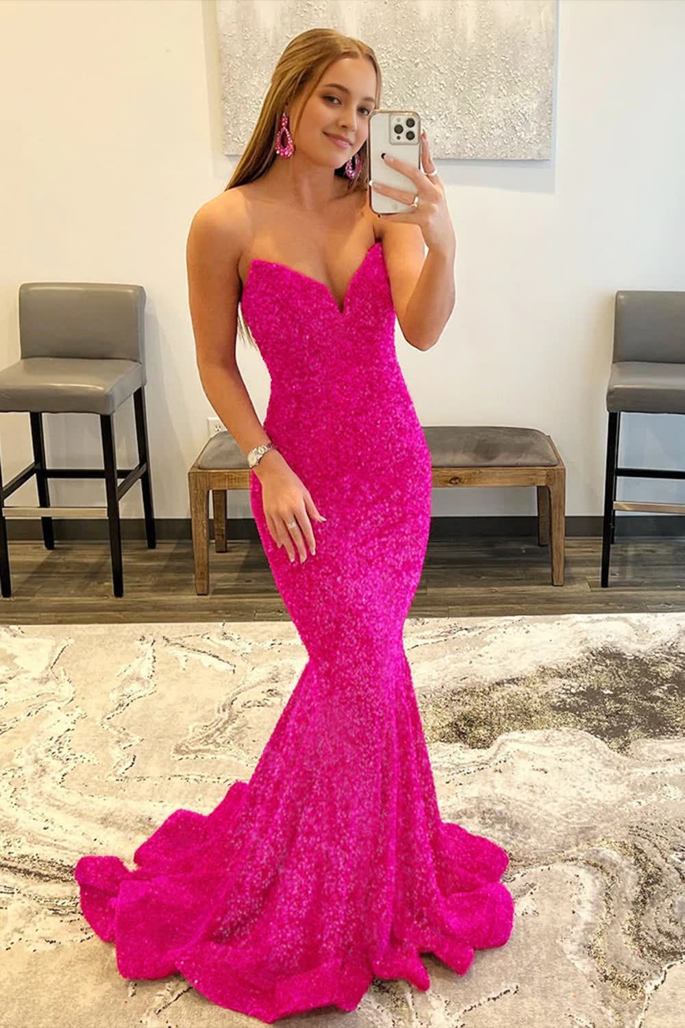 Pink Sweetheart Prom Dress