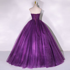 Purple Scoop Tulle Ball Gown Formal Dresses For Black girls For Women, Purple Sweet 16 Dresses