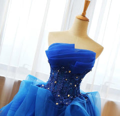 Royal Blue Knee Length Party Dress Outfits For Women with Applique, Short Prom Dress