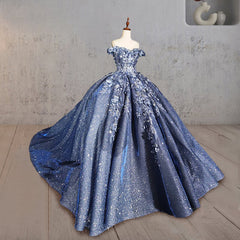 Sweetheart Ball Gown Off-the-shoulder Quinceanera Dresses with 3D Flower and Pearls