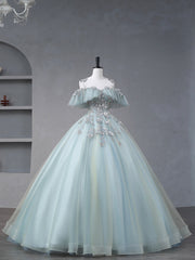 Prom Dress Long, Beautiful Tulle Sequins Long Formal Dresses, A-Line Evening Dresses