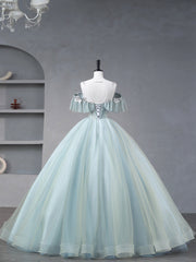 Wedding Shoes Bride, Beautiful Tulle Sequins Long Formal Dresses, A-Line Evening Dresses