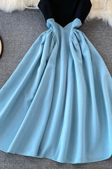 Bridesmaid Dress Blue, Blue A-Line Short Dress