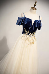 Party Dress Size 122, A-Line Off the Shoulder Long Prom Dresses, Champagne Evening Dresses