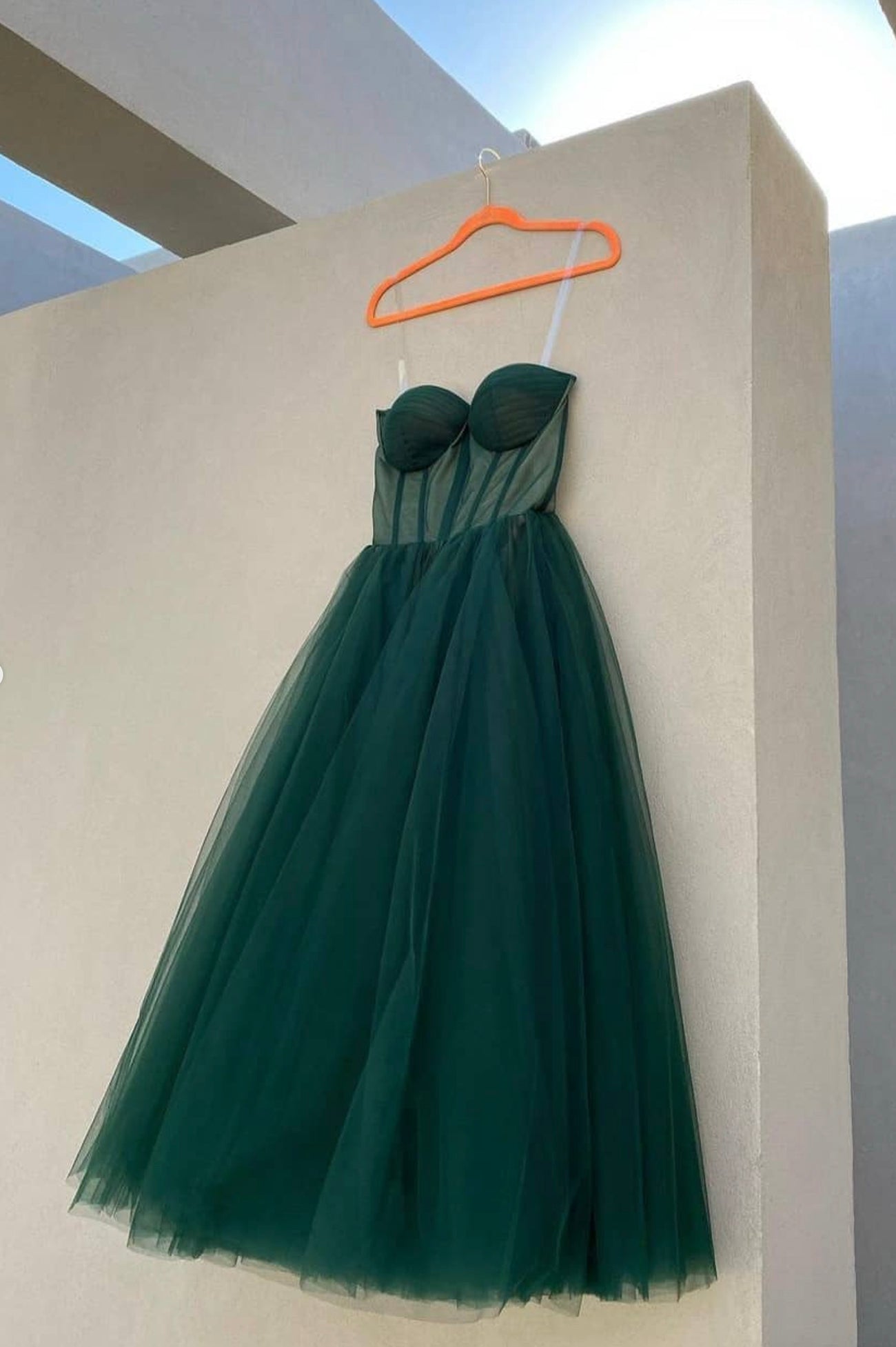 Party Dresses Pink, Green Tulle Short Prom Dresses, Lovely Spaghetti Straps Evening Dresses