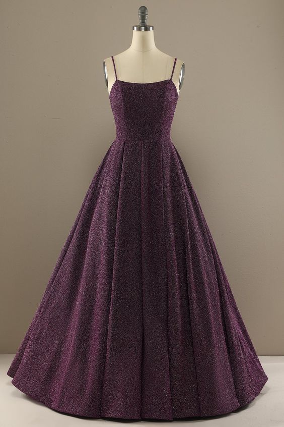 Bridesmaid Dresses Colors, charming a line purple prom dress with split front