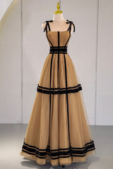 Prom Dress Curvy, Stylish Tulle Long Prom Dress, A-Line Evening Party Dress