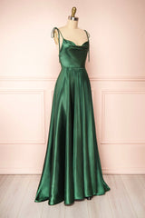 Prom Dresses For Kids, Simple Satin Long Prom Dresses, A-Line Formal Evening Dresses