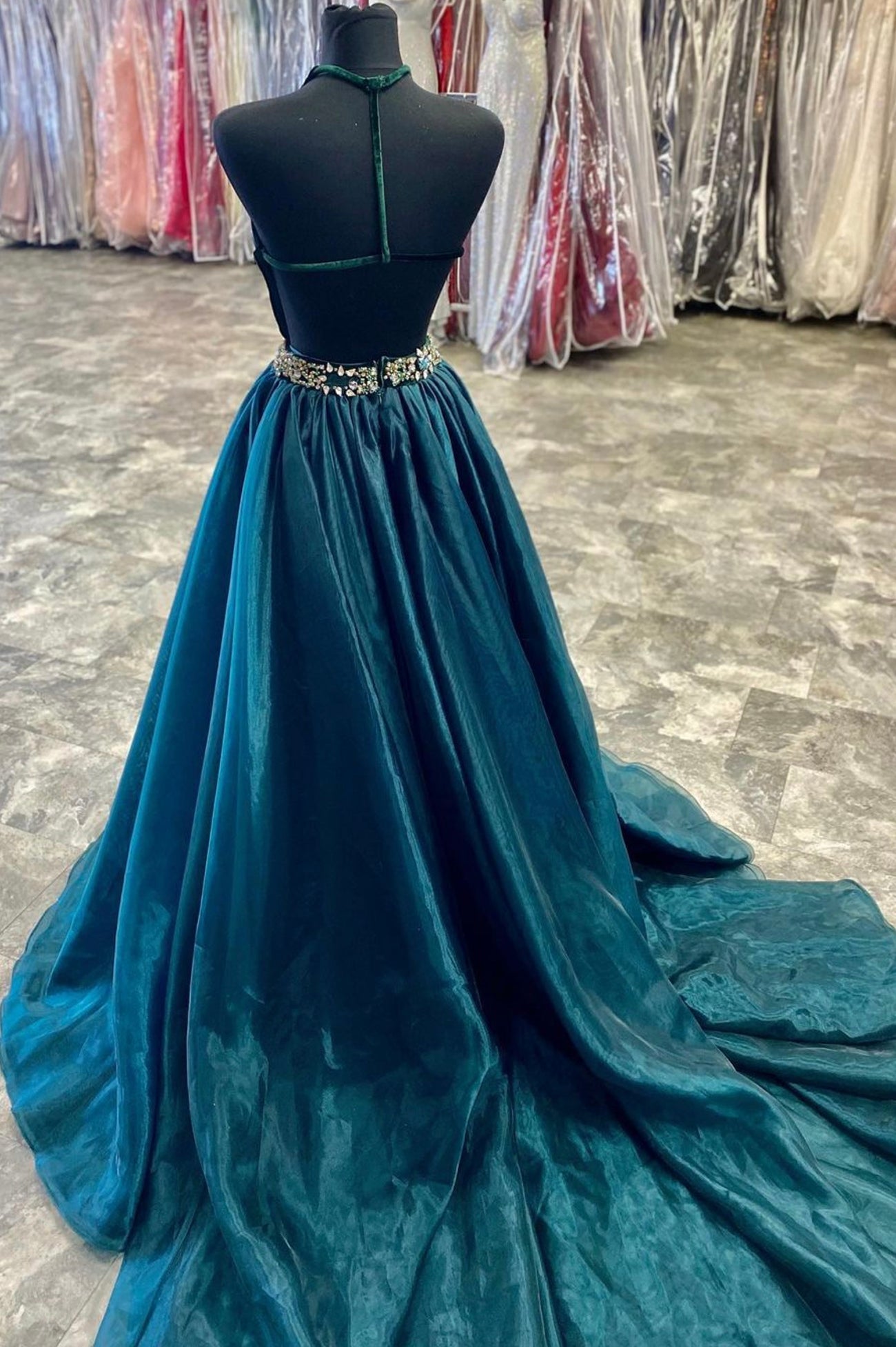 Party Dress Shops Near Me, A-Line Velvet Tulle Long Prom Dresses, V-Neck Evening Dresses