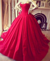 Country Wedding Dress, Designer Sweetheart Red Ball Dresses