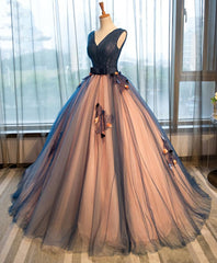 Bridesmaid Dress As Wedding Dress, Tulle V Neck Long Prom Gown Tulle Evening Gown