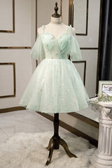 Cute Prom Dress, Mint Green Tulle Short Prom Dress, Cute A-Line Party Homecoming Dress