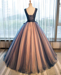 Bridesmaids Dress Websites, Tulle V Neck Long Prom Gown Tulle Evening Gown