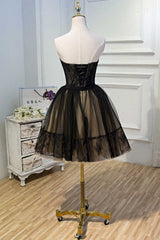 Party Dresses Cocktail, A-Line Black Lace Sweetheart Homecoming Dress