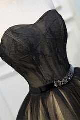 Party Dresses Summer, A-Line Black Lace Sweetheart Homecoming Dress