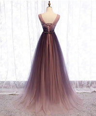 Homecoming Dress Short Tight, Simple V Neck Tulle Long Prom Dress, Tulle Evening Dress