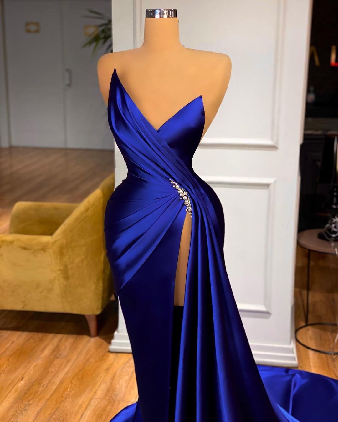 Bridesmaids Dresses Colors, Glamorous Royal Blue Sweetheart Prom Dress Mermaid Long Evening Gowns With Split