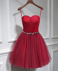 Bridesmaid Dresses Quick Shipping, Cute Sweet Neck Short Prom Dress, Mini Dresses