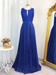 Graduation Outfit, A-line Jewel Ruffles Floor-Length Chiffon Dress