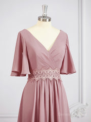 Formal Dress Outfits, A-Line/Princess V-neck Chiffon Floor-Length Mother of the Bride Dresses