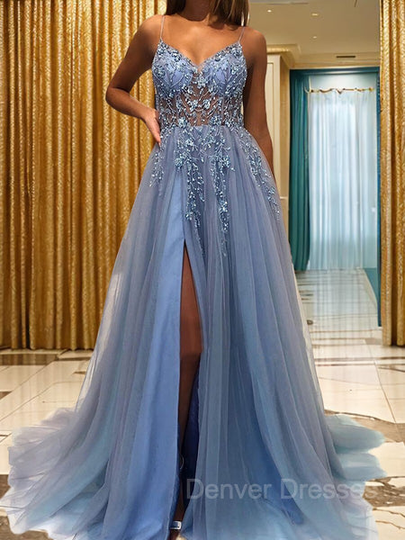 A-line Sweetheart Sleeveless Long/Floor-Length Tulle Prom Dress With Ruffles