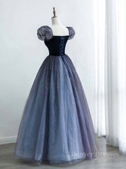 Bridesmaid Dresses Mismatched Spring, A-Line Purple Tulle Long Prom Dress, Purple Sweet 16 Dress