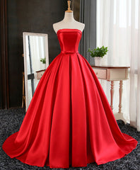 Prom Dress Off Shoulder, Aline Burgundy Satin Long Prom Gown,  Evening Dress