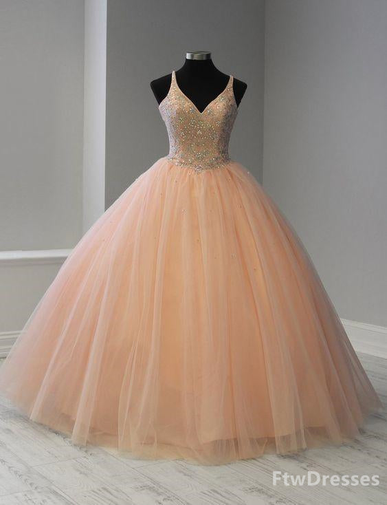 Bridesmaid Dresses Different Styles, sleeveless v neck quinceanera dress