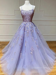 Bridesmaid Dresses Elegant, Backless Purple Lace Prom Dresses, Open Back Purple Lace Formal Evening Dresses