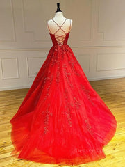 Party Dress Australia, Backless Red Lace Prom Dresses, Red Backless Lace Formal Evening Graduation Dresses