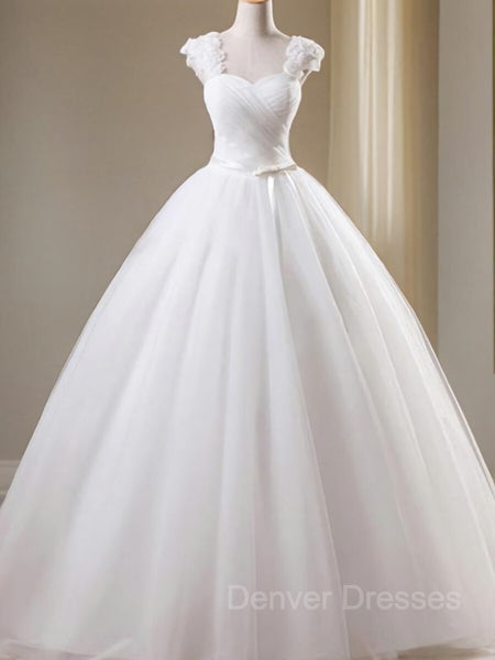 Ball Gown Sweetheart Floor-Length Tulle Wedding Dresses With Beading –  Denver Dresses