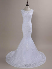 Wedding Dresses 2028, Beaded Lace Backless Mermaid  Wedding Dresses