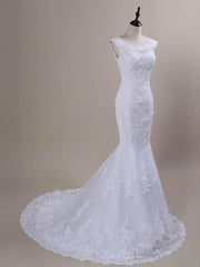 Wedding Dress 2029, Beaded Lace Backless Mermaid  Wedding Dresses
