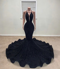 Evening Dresses Long Elegant, Black Mermaid Prom Dresses