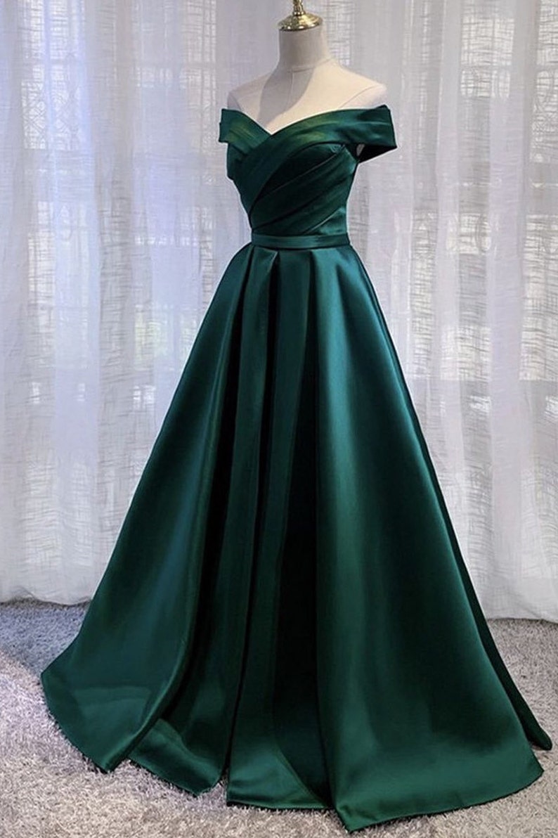 Formal Dress Modest, Black Satin Off Shoulder Long Simple Evening Dress Formal Dresses,Stunning Party Gown