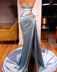 Evening Dress Long Elegant, Blue long prom dress,  formal party dress