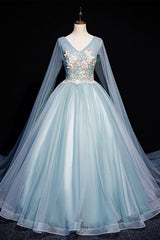 Bridesmaids Dress Purple, Blue V-Neck Lace Long Prom Dress, Blue A-Line Formal Evening Dress