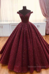 Bridesmaid Dress Different Styles, Burgundy tulle sequin long prom dress, burgundy long evening dress