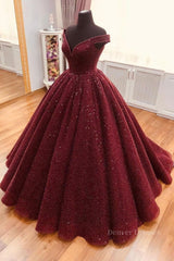 Bridesmaid Dress Inspo, Burgundy tulle sequin long prom dress, burgundy long evening dress