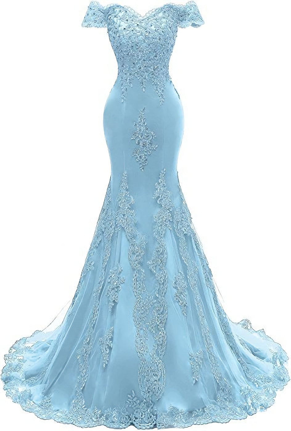 Prom Dress Aesthetic, Womens V Neckline Mermaid Lace Long Prom Gown