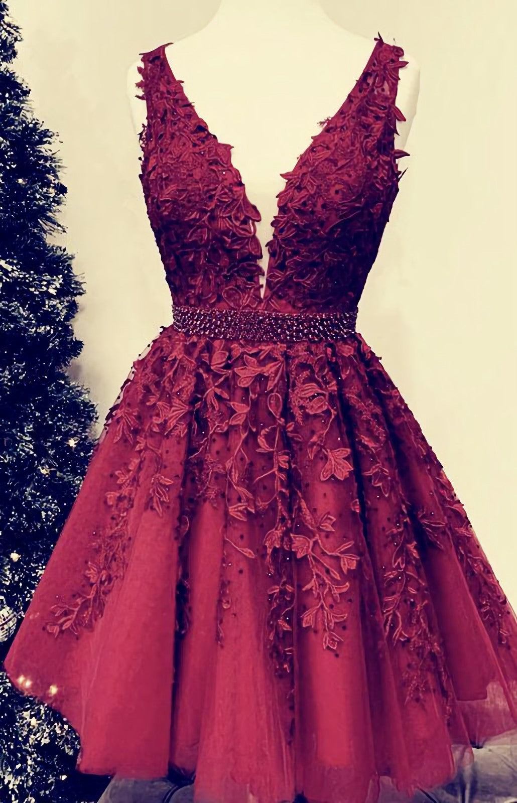 Party Dresses 2032, Tulle Homecoming Dresses, Burgundy Homecoming Dresses