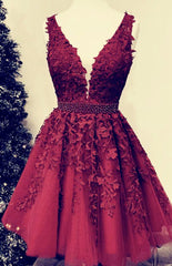 Party Dresses 2032, Tulle Homecoming Dresses, Burgundy Homecoming Dresses